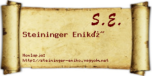 Steininger Enikő névjegykártya